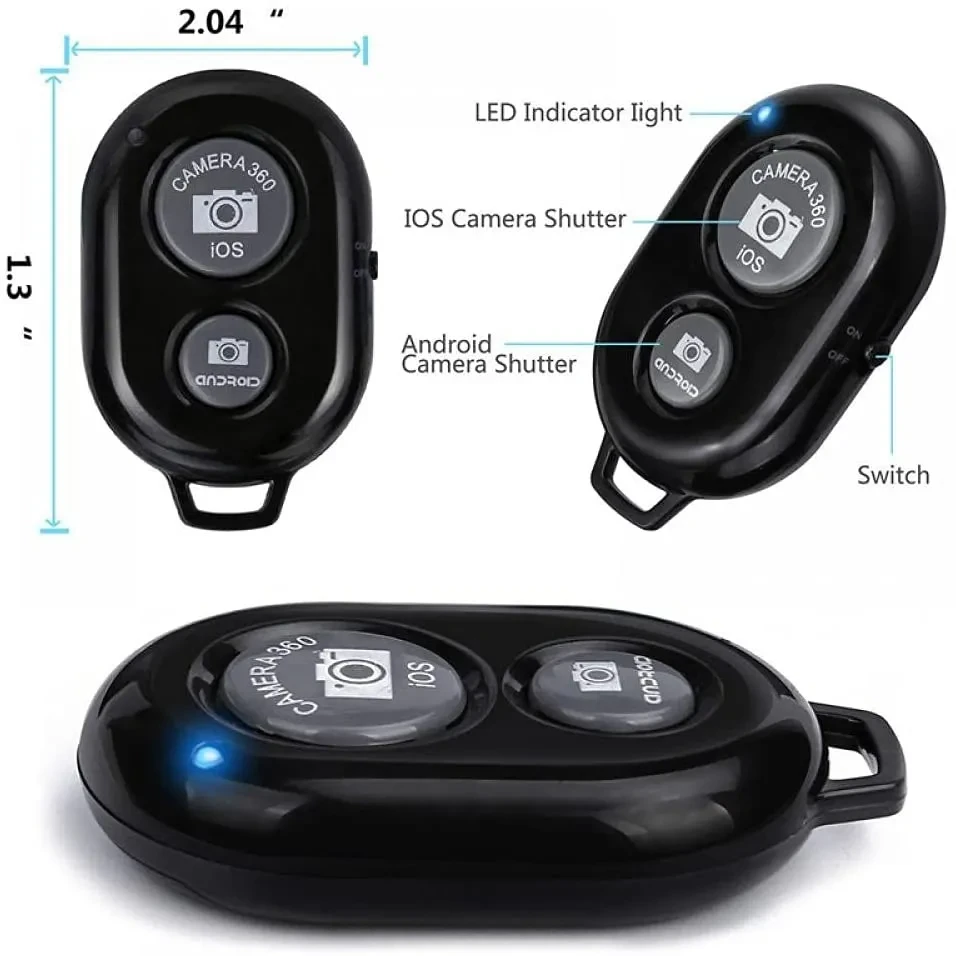Camera Shutter Remote Bluetooth – Wireless Selfie Remote for Android & iPhone